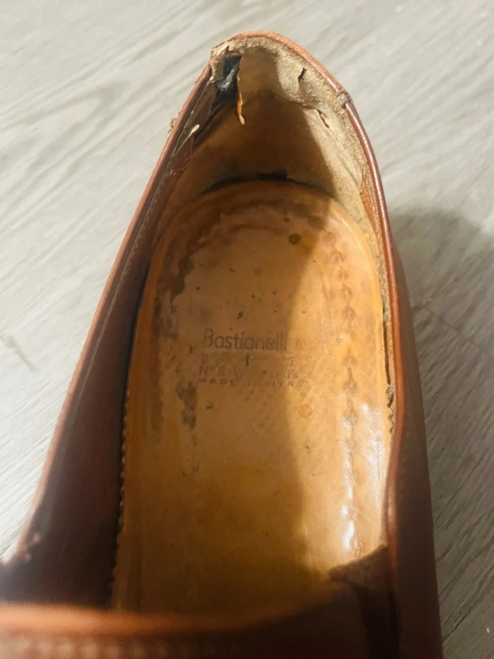 Bastianelli For Barneys New York Italian Leather Dress Shoes Sz 11 Brown Slip On